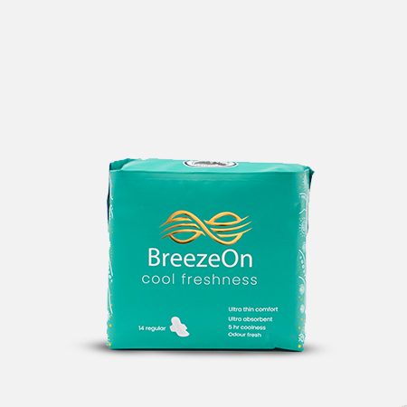 Natural light highlighting our latest cooling sanitary pads for active people who want dry comfort.